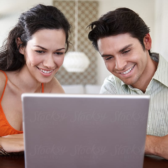 Couple shopping online